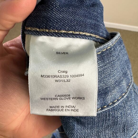 Silver Jeans Co Craig Straight Blue Denim Jeans US Men's 31x29 - Picture 5 of 8